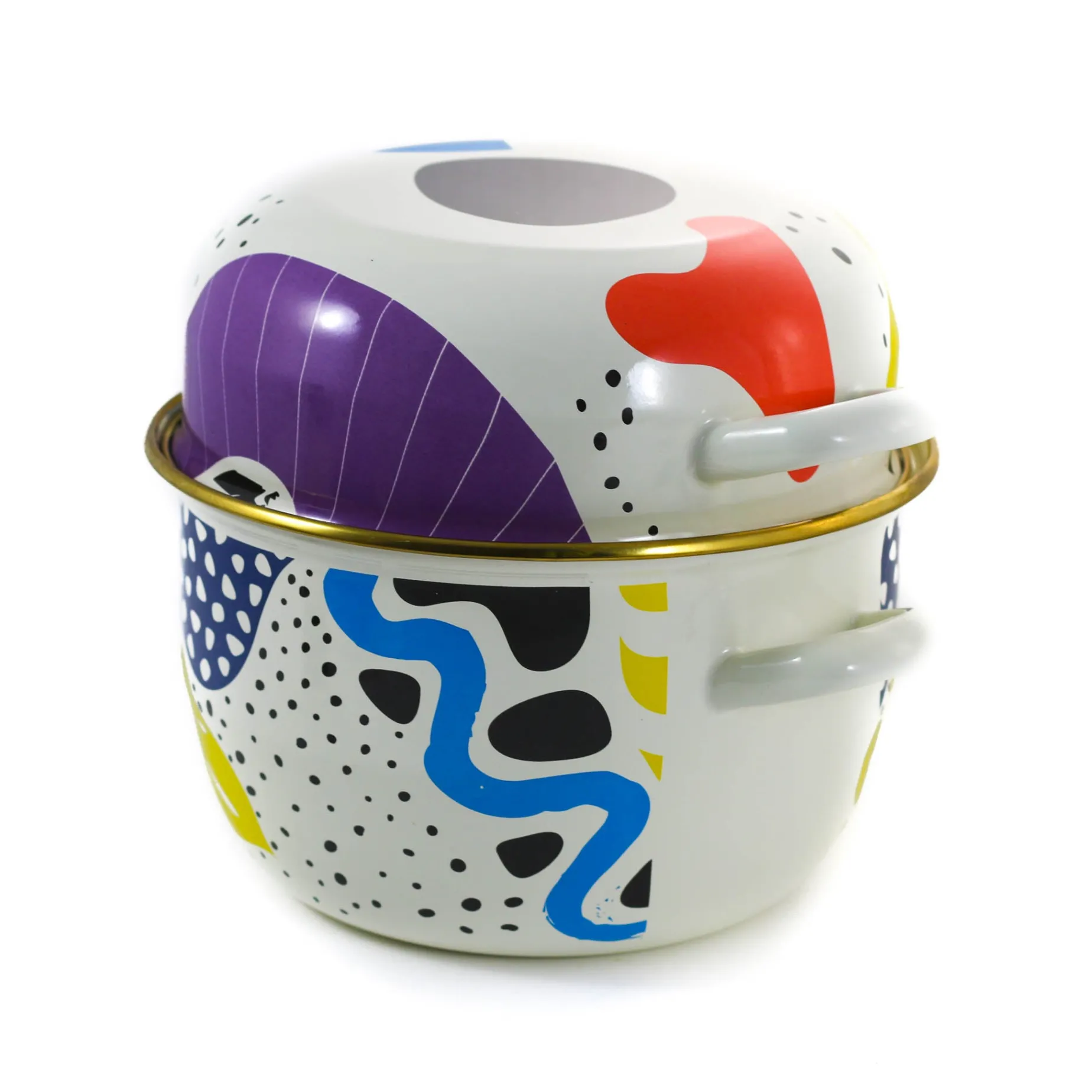 Abstract Enamel Mussel Pot