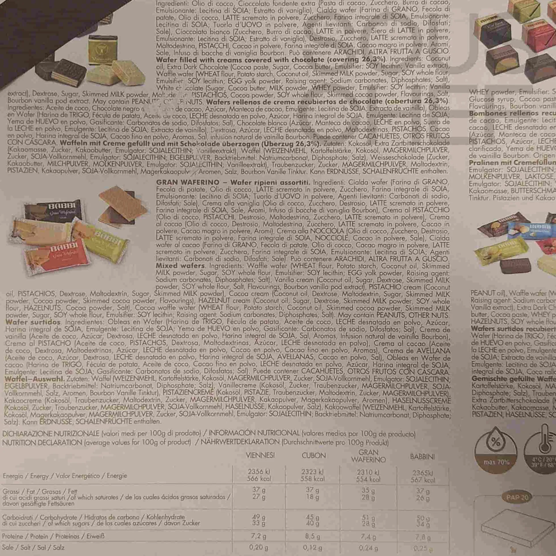 Babbi Luxury Wafer & Chocolate Praline Selection, 458g