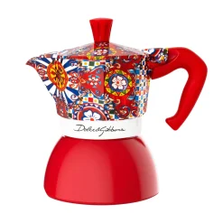 Bialetti x Dolce & Gabbana Red Moka Induction Coffee Maker, 4 Cup