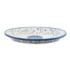 Blue Dot Enamel Oval Serving Tray, 31cm