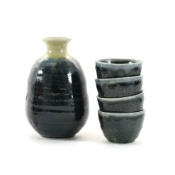 Blue Glaze Sake Set