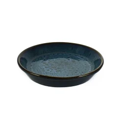 Blue Glaze Wide Shallow Bowl