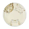 Blue Lucky Cat Japanese Side Plate, 19.5cm