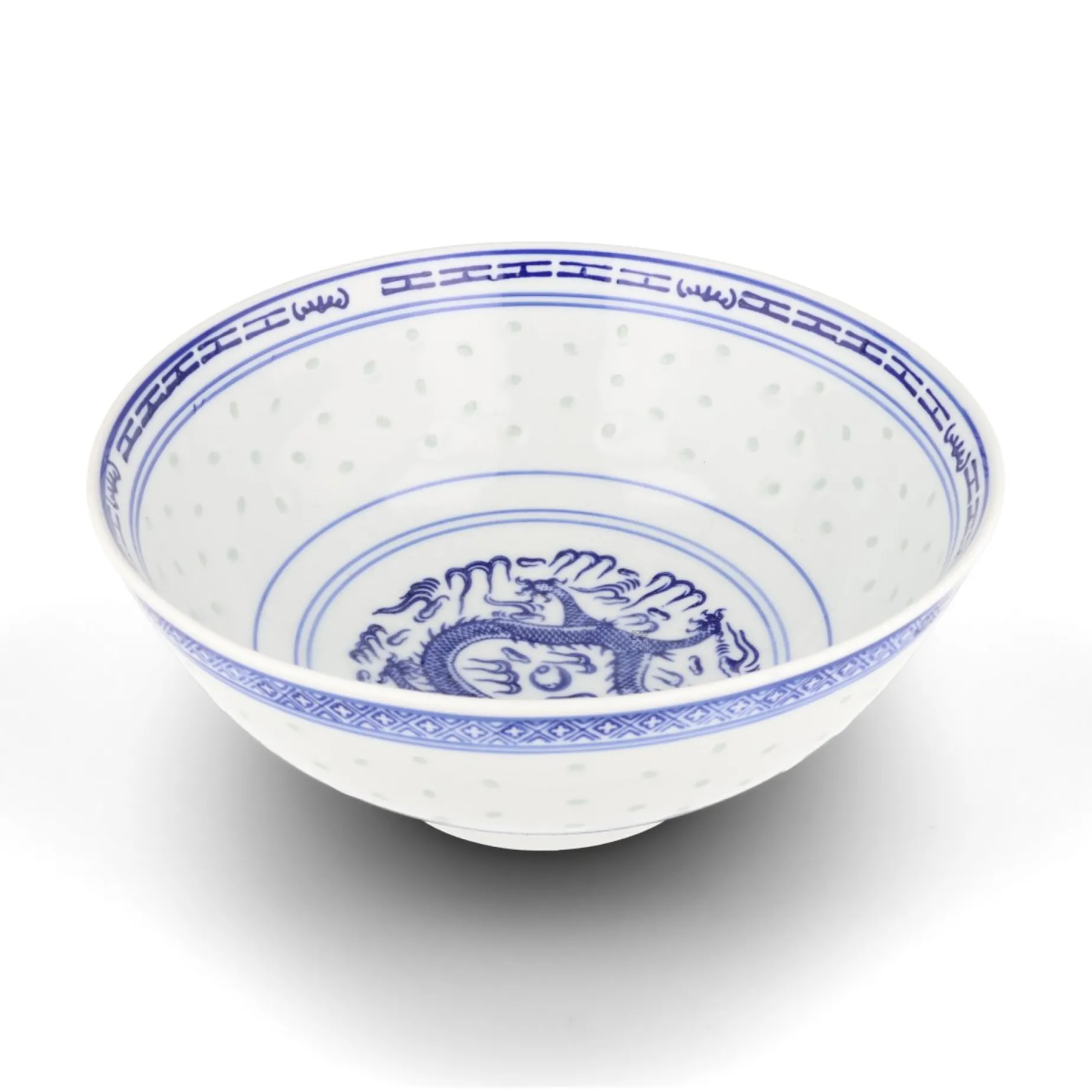 Blue Rice Pattern Serving Bowl, 25.5cm