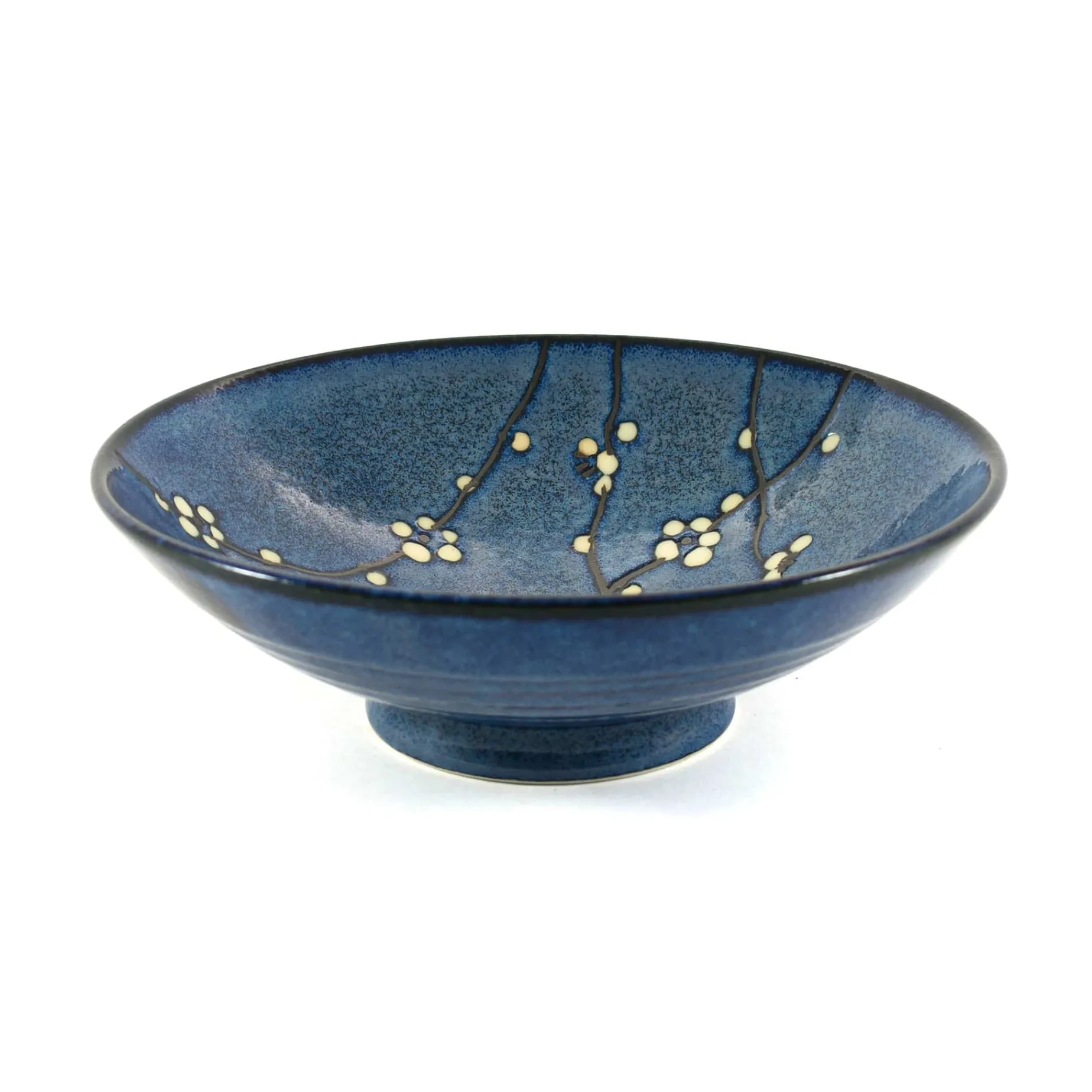 Blue Sakura Shallow Bowl, 24.5cm