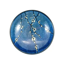 Blue Sakura Shallow Bowl, 24.5cm