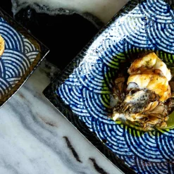 Blue Wave Large Square Plate, 23.5cm