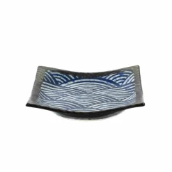 Blue Wave Small Square Plate, 13.5cm