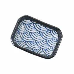 Blue Wave Soy Sauce Dish, 8.8cm