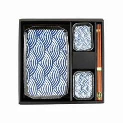 Blue Wave Sushi Serving Set