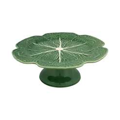 Bordallo Pinheiro Green Cabbage Cake Stand, 31cm