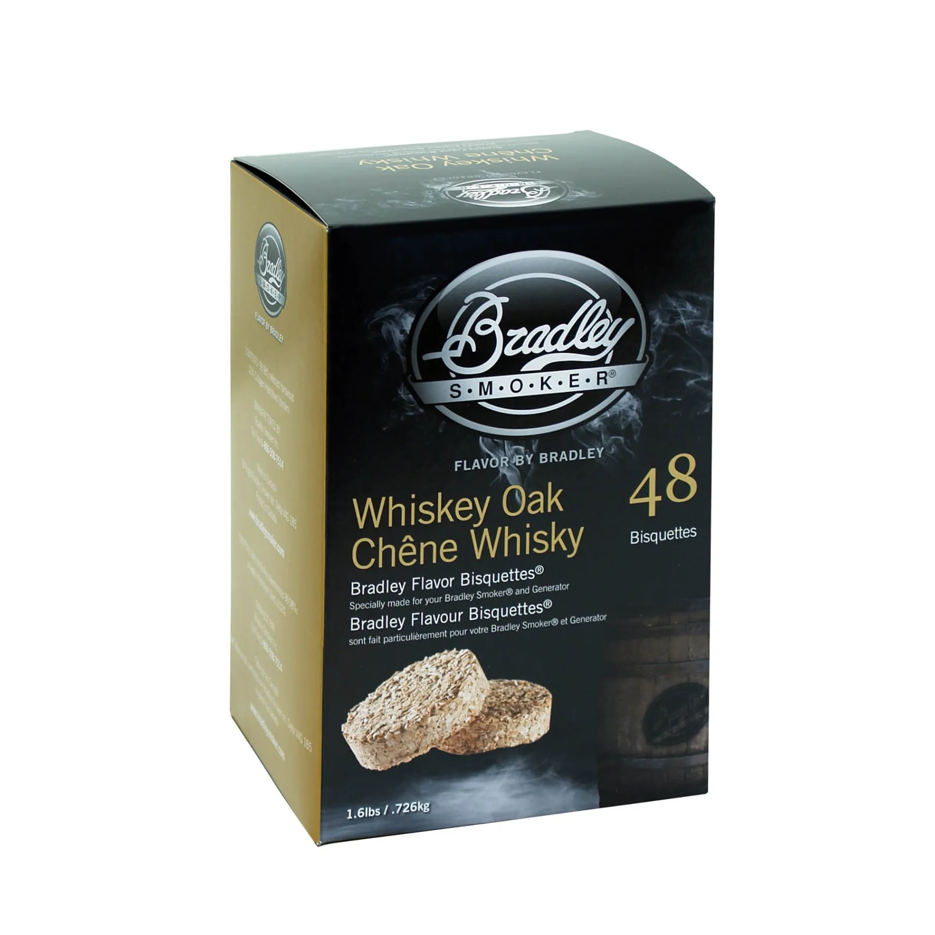 Bradley Whiskey Oak Bisquettes, Pack of 48