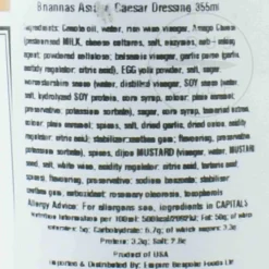 Briannas Asiago Caesar Dressing, 355ml