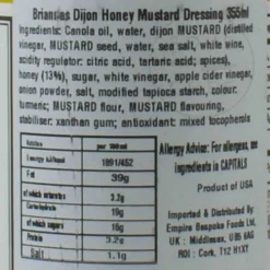 Briannas Dijon Honey Mustard Dressing, 355ml