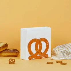 Brown Pretzel Metal Napkin Holder