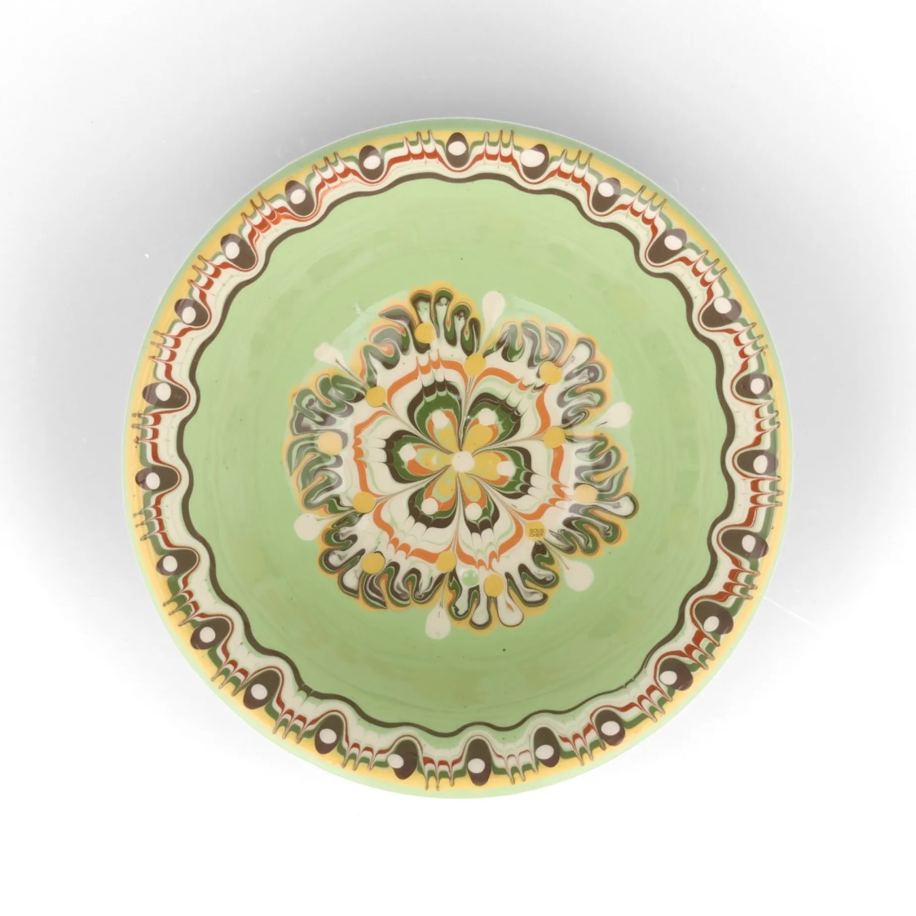 Bulgarian Troyan Mint Green Soup Bowl, 16cm