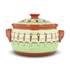Bulgarian Troyan Mint Green Terracotta Cooking Pot