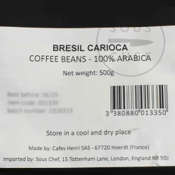 Cafes Henri Brazil Carioca Whole Coffee Beans, 500g