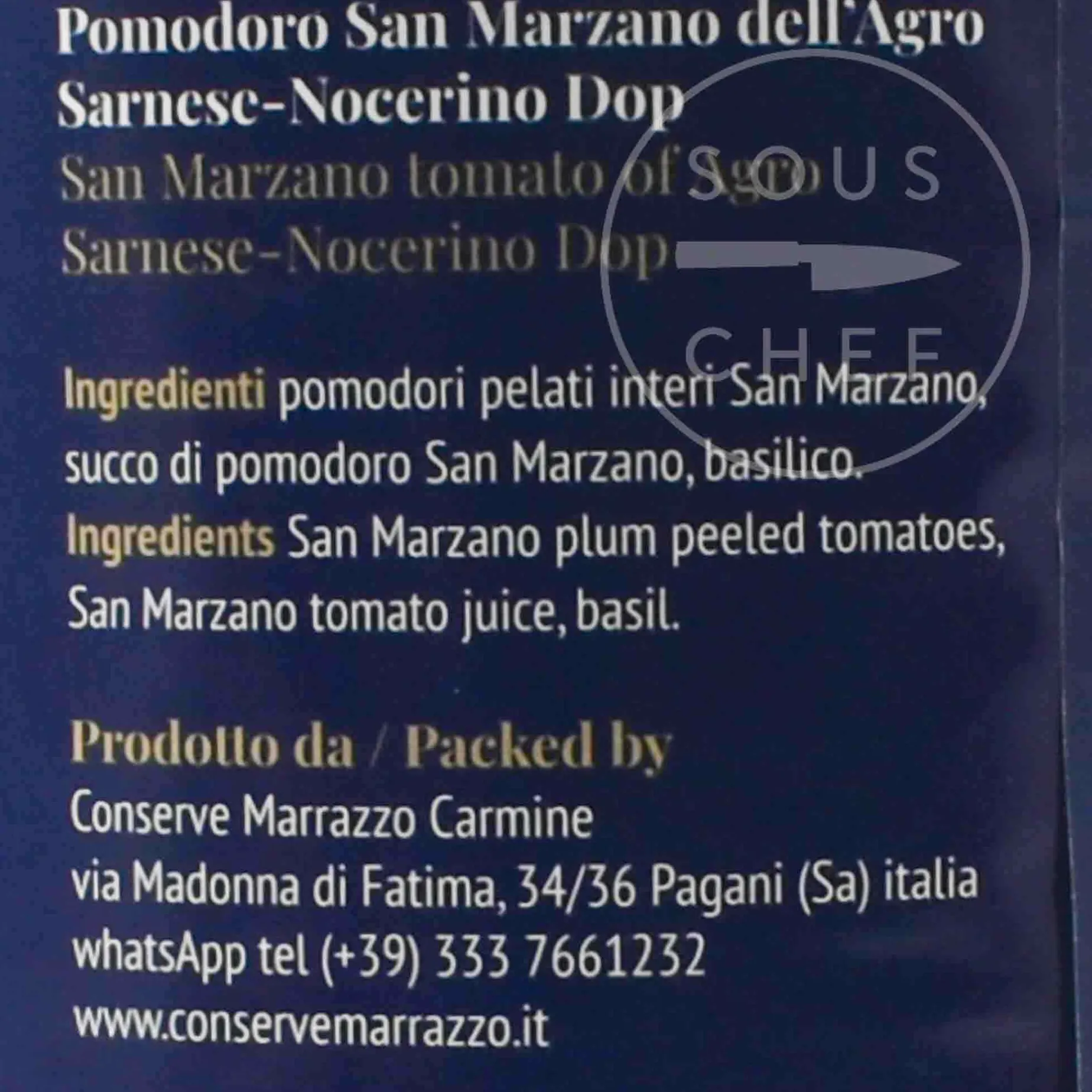 Casa Marrazzo Peeled San Marzano DOP Tomato with Basil, 860g
