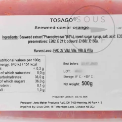Cavi-Art Tosago Orange Vegan Caviar, 500g
