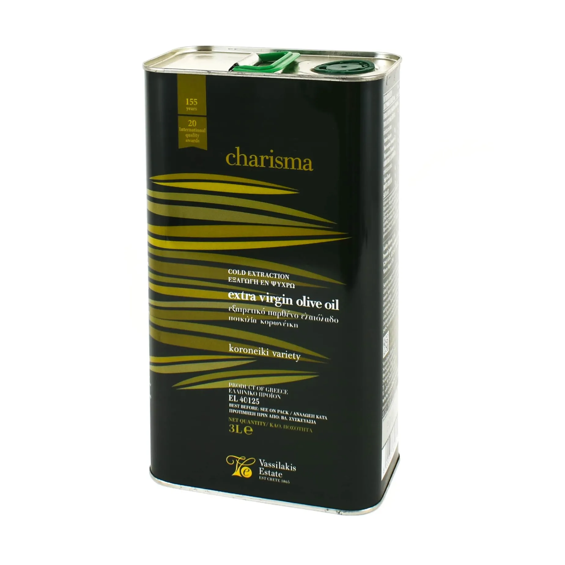 Charisma Greek Extra Virgin Olive Oil Tin