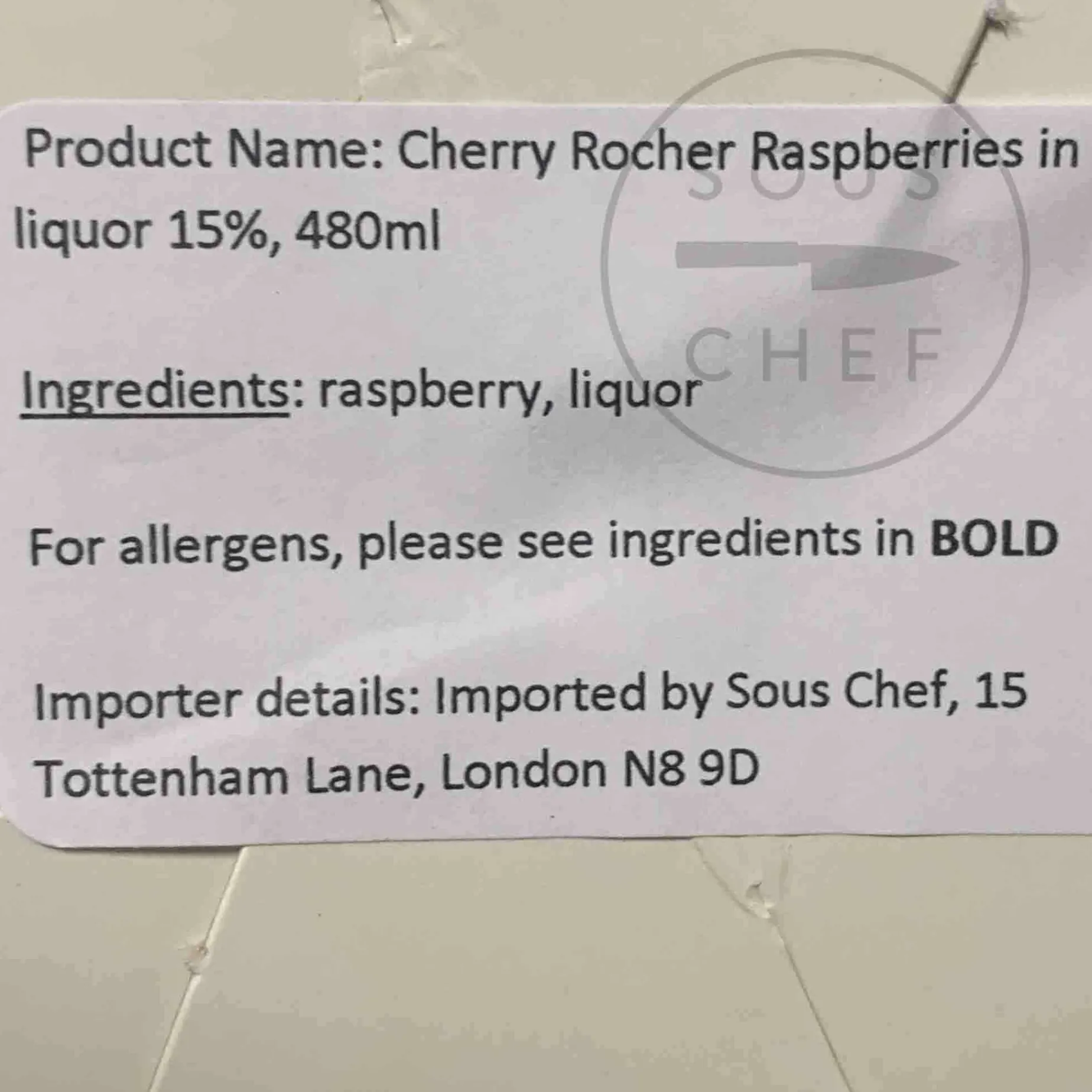 Cherry Rocher Raspberries in Liqueur 15%, 480ml