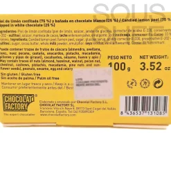 Chocolat Factory White Chocolate Covered Lemon Peel, 110g