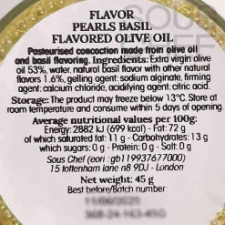 Christine Le Tennier Extra Virgin Olive Oil & Basil Pearls, 45g