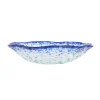 Cobalt Blue Rim Glass Bowl, 17.5cm