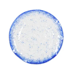 Cobalt Blue Rim Glass Dinner Plate, 24.5cm