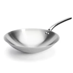 De Buyer Prim' Appety Round Based Stainless Steel Wok, 36cm