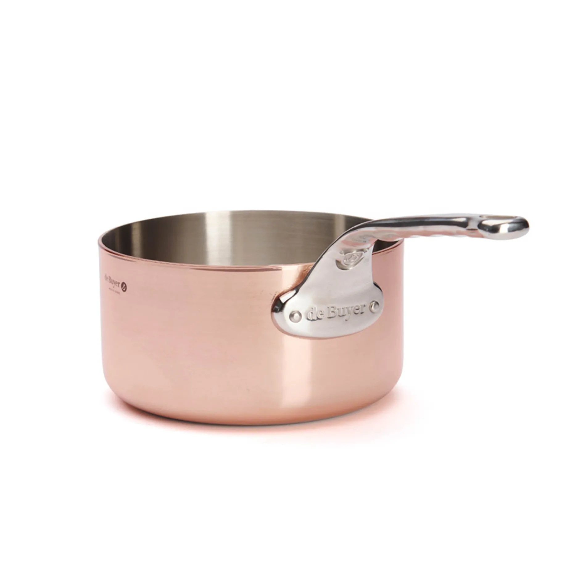 De Buyer Prima Matera Induction Copper Saucepan with Stainless Steel Handle