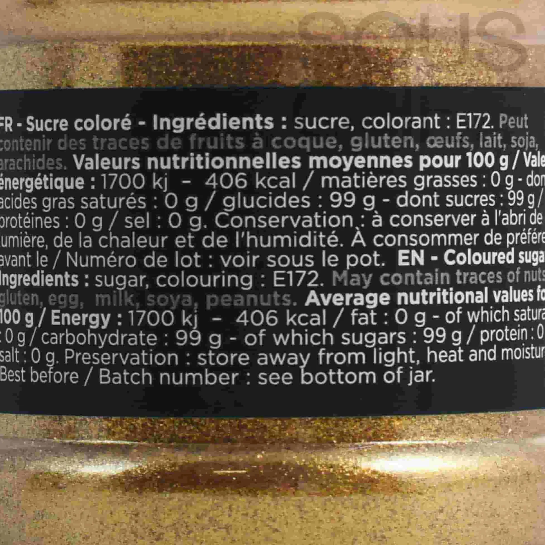 Deco Relief Gold Sugar Glitter, 160g