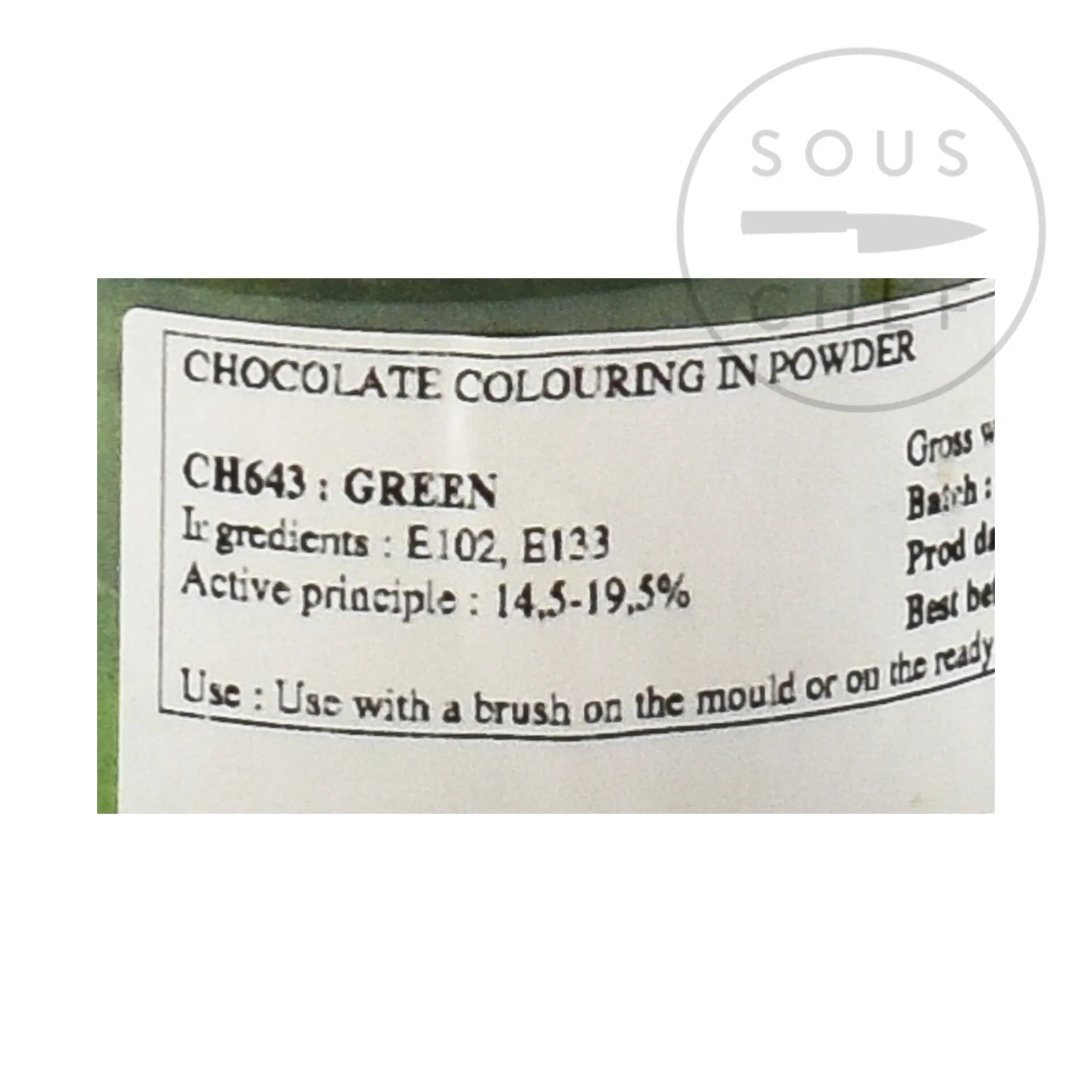 Deco Relief Green Gloss Food Colour For Chocolate, 20g