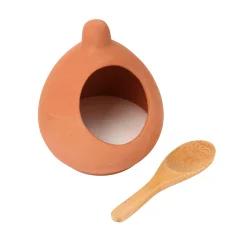 Dexam Terracotta Salt Cellar with Spoon