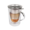 Double-Walled Borosilicate Glass Teacup with Strainer, 290ml