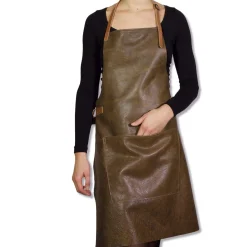 Dutchdeluxes Leather BBQ Apron in Vintage Brown