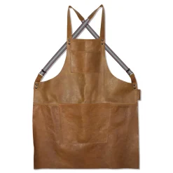Dutchdeluxes Leather Suspender Apron in Vintage Camel