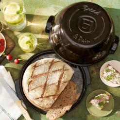 Emile Henry Black Round Bread Baker, 32.5cm