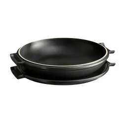 Emile Henry Delight Black Ceramic Induction Tarte Tatin Set, 32.5cm