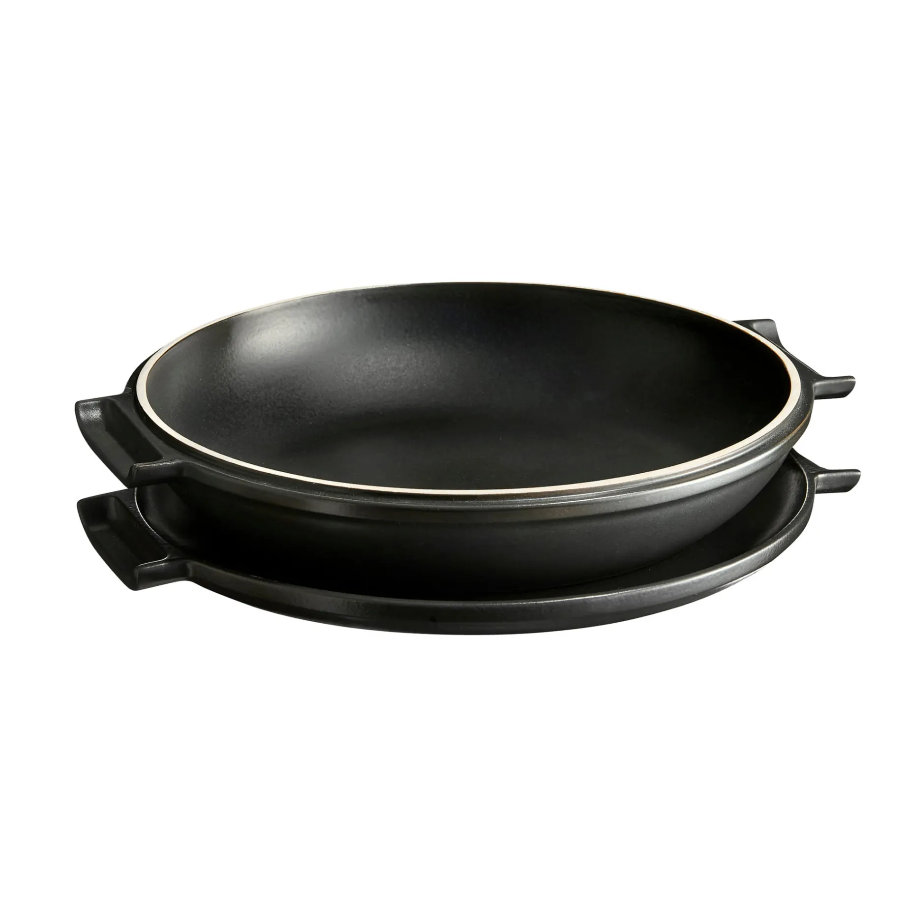 Emile Henry Delight Black Ceramic Induction Tarte Tatin Set, 32.5cm