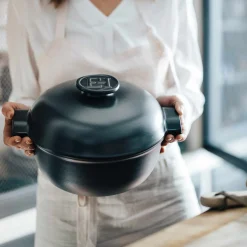 Emile Henry Delight Black Ceramic Induction Cocotte, 27cm