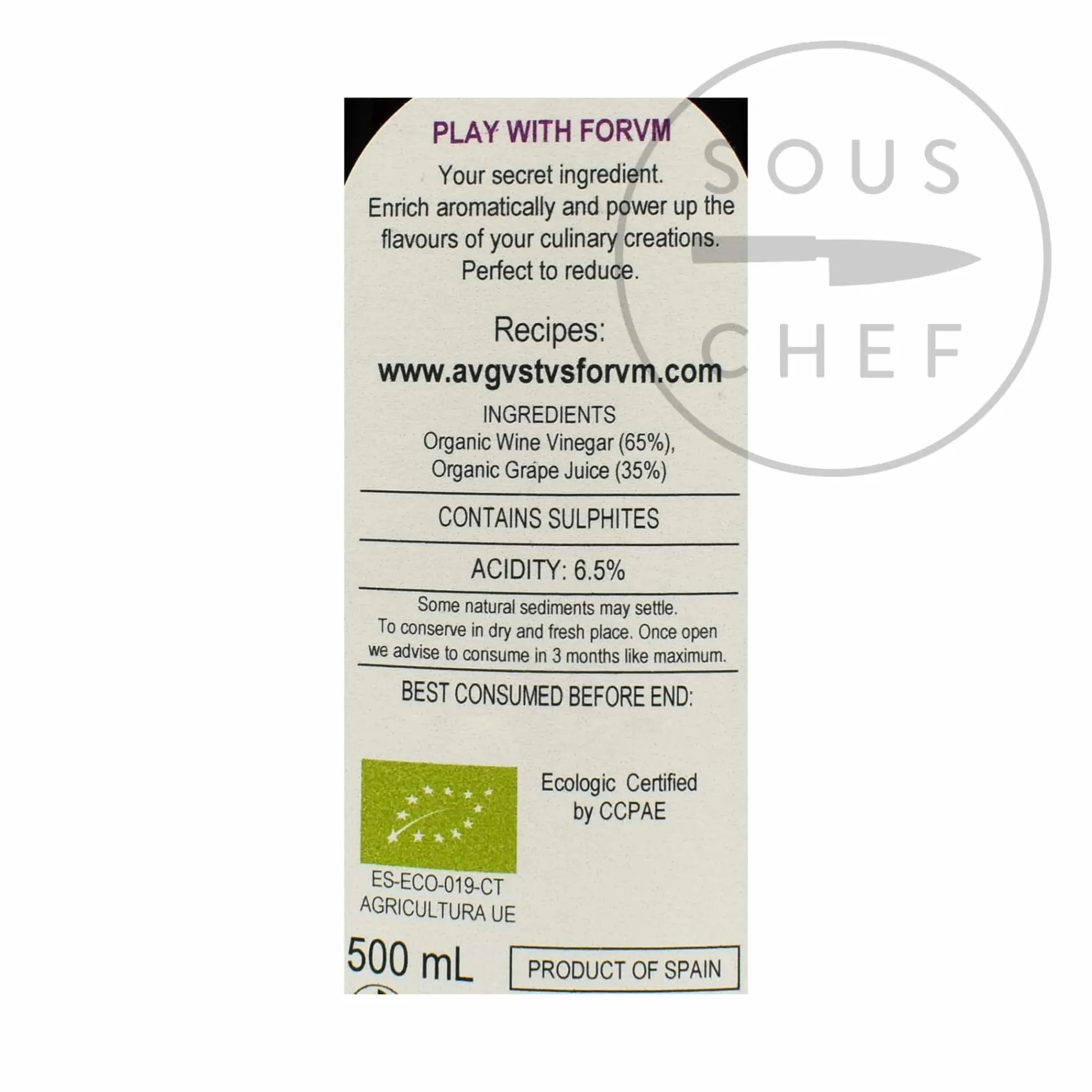 Forvm Organic Merlot Balsamic Vinegar, 500ml