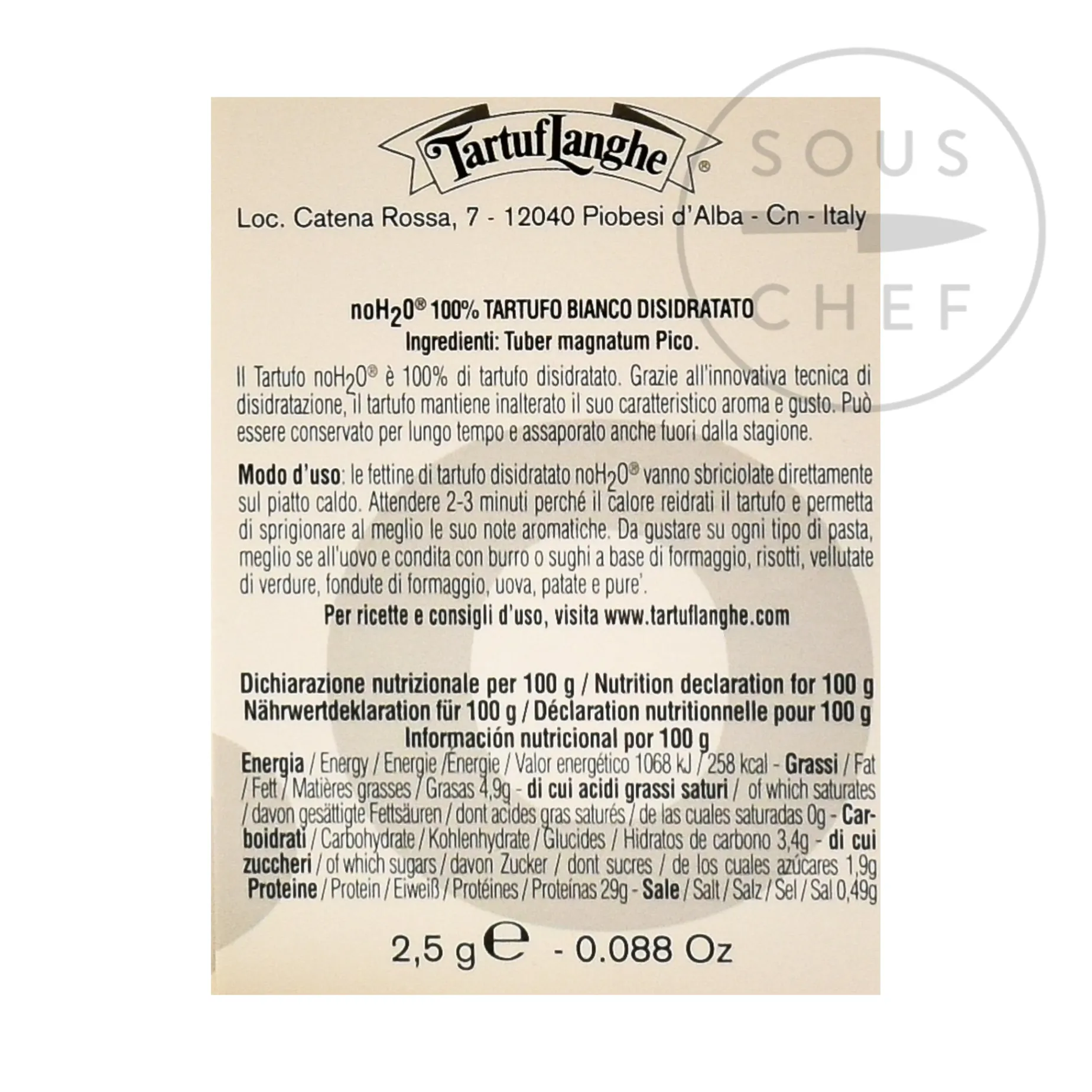 Freeze-Dried Alba White Truffle, 2.5g