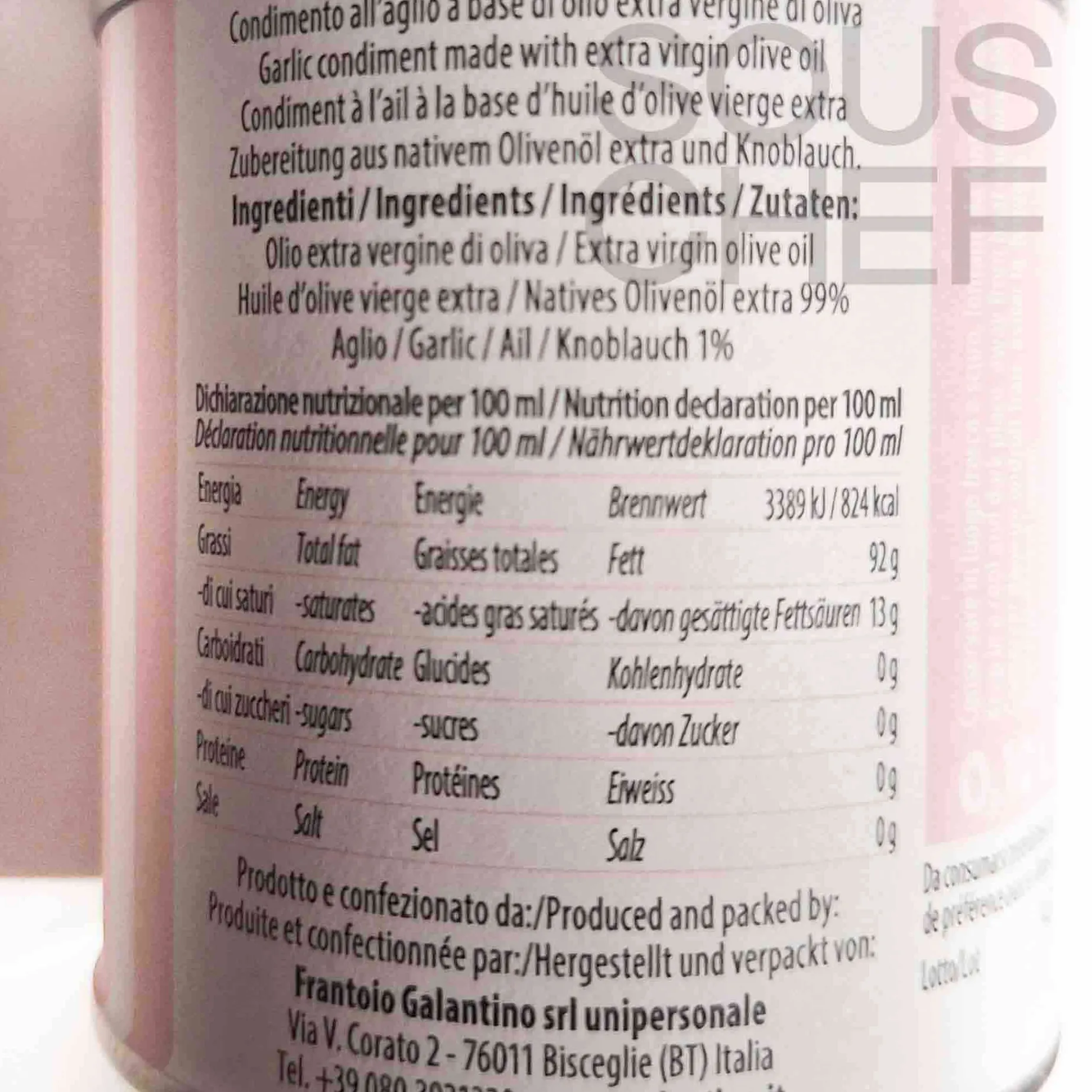 Galantino Puglian Garlic Extra Virgin Olive Oil, 100ml