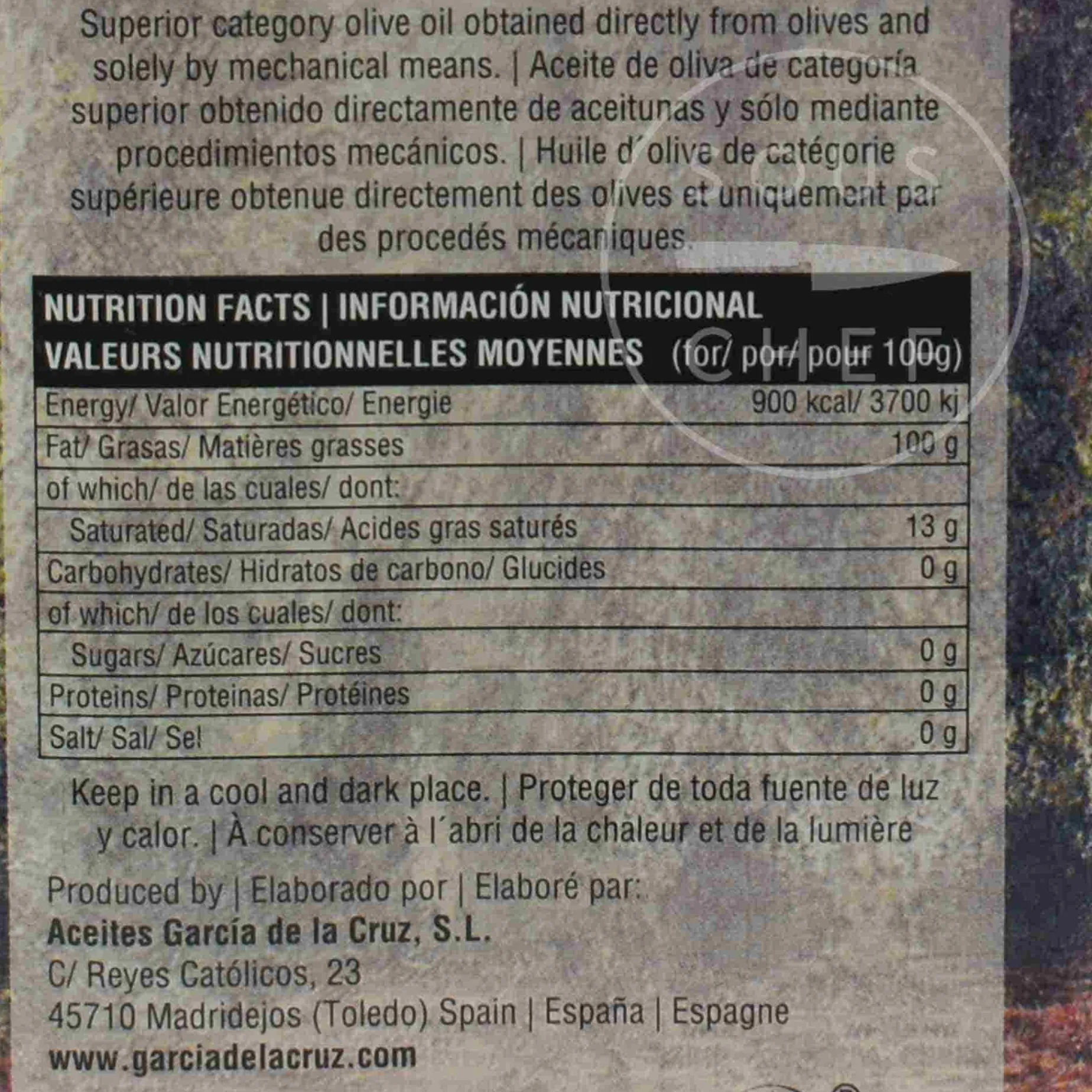 Garcia de la Cruz Coupage Blend Extra Virgin Olive Oil in Tin, 500ml