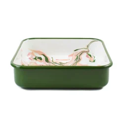 Green Marble Enamel Square Roasting & Serving Dish, 22cm