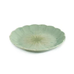 Green Scalloped Japanese Small Plate, 16cm