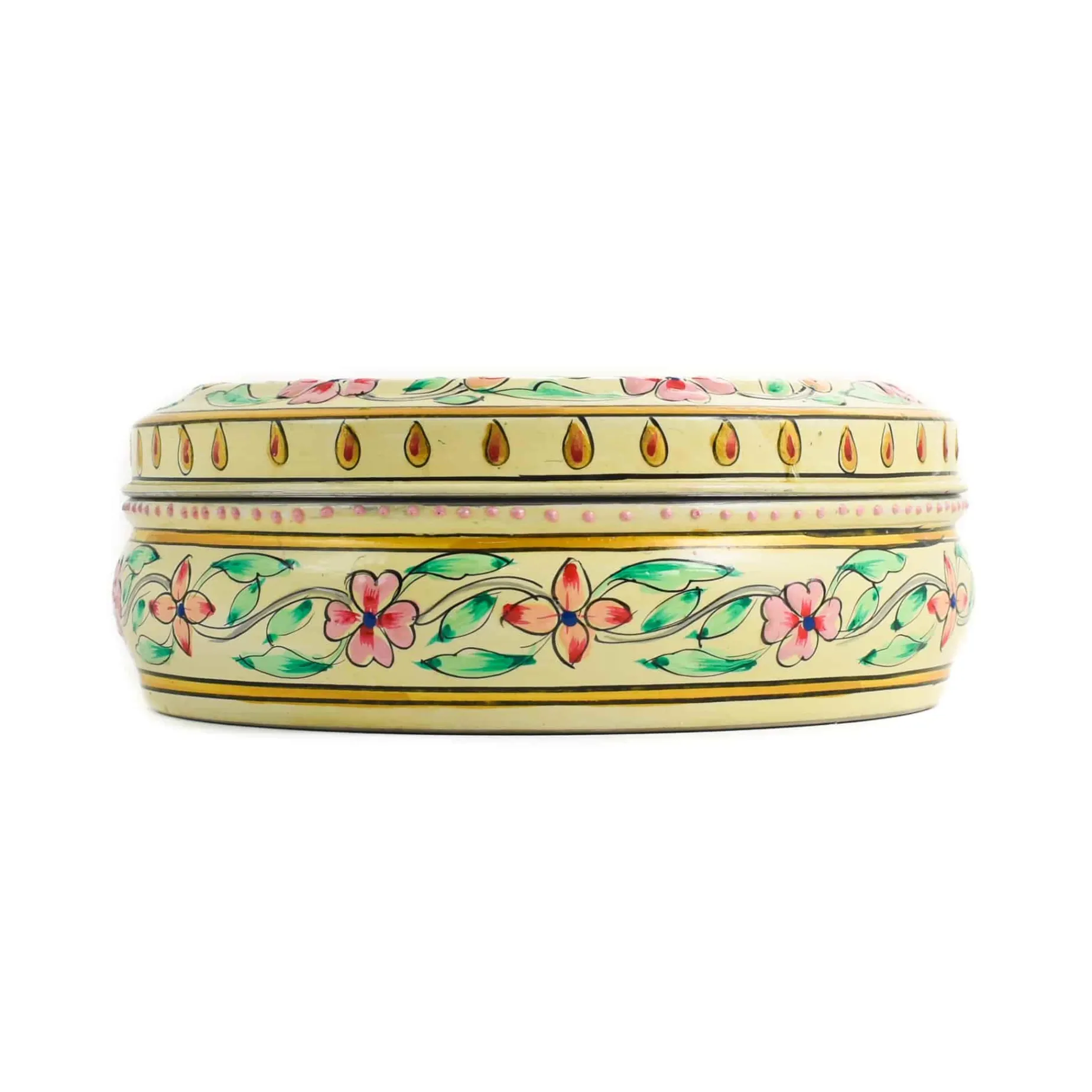 Hand Painted Single Tier White Tiffin Tin, 300ml