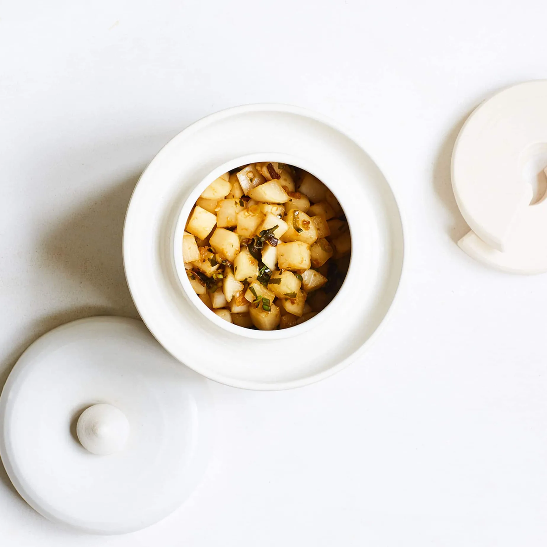 Handmade Stoneware Fermenting Crock in White 2 litre